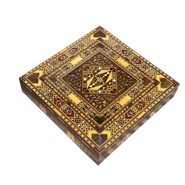 Mediterranean 1990s Marquetry Inlay Jewelry Box For Sale - Image 3 of 6
