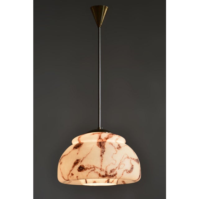 Metal Mid-Century Modern Pendant Light in Brass by Kamenický Šenov, Czech, 1960s For Sale - Image 7 of 9