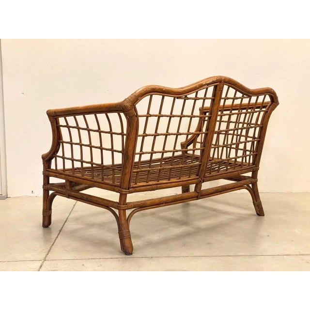 Wood Wicker and Bamboo Sofa, 1970s For Sale - Image 7 of 12