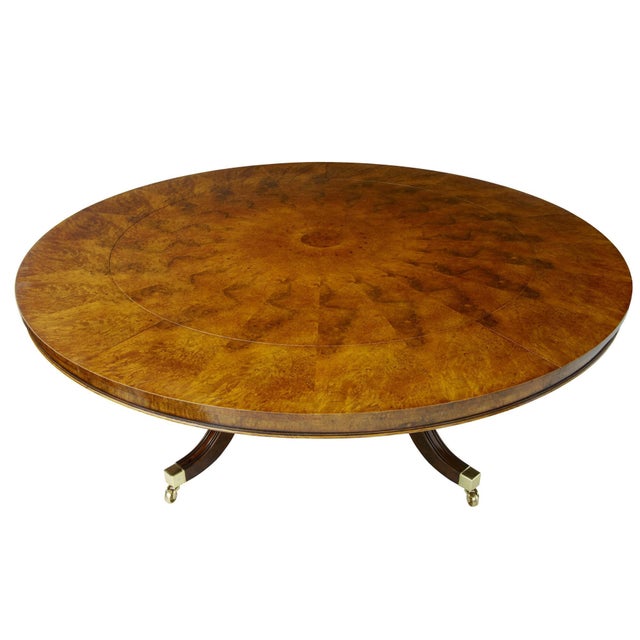 Large Regency Revival English Walnut Jupe Dining Table For Sale - Image 5 of 8