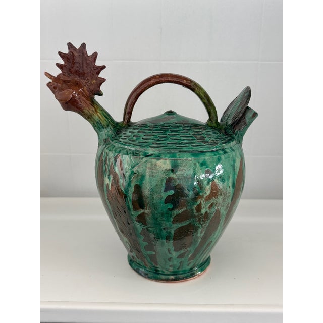 Rooster-Shaped Jug in Enameled Majolica Ceramic, 1960s For Sale - Image 16 of 16