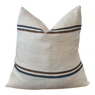 100% Belgian Linen Auburn Pillow Cover With Insert and Hidden Zipper For Sale