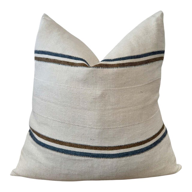 100% Belgian Linen Auburn Pillow Cover With Insert and Hidden Zipper For Sale