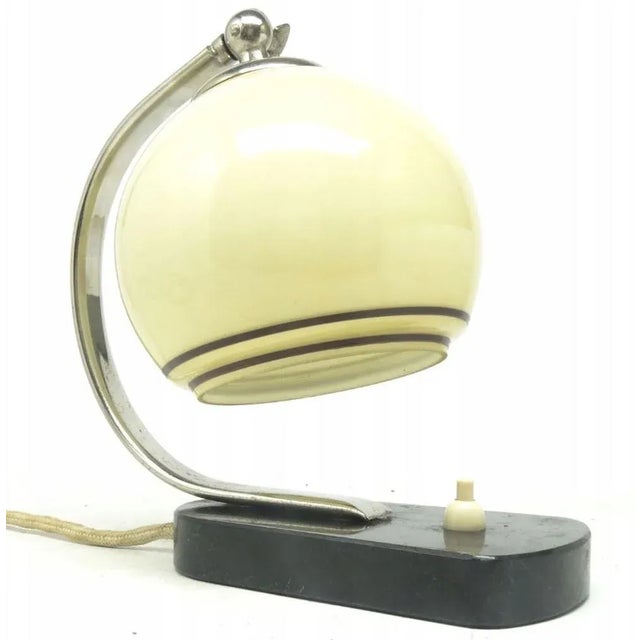 Art Deco Bedside Table Lamp attributed to Josef Hurka for Napako, Czechoslovakia, 1950s For Sale - Image 6 of 7
