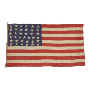 Antique 37-Star American Flag, Nebraska, Circa 1867