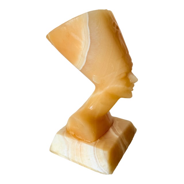 Vintage Alabaster Egyptian Bust of Nefertiti For Sale