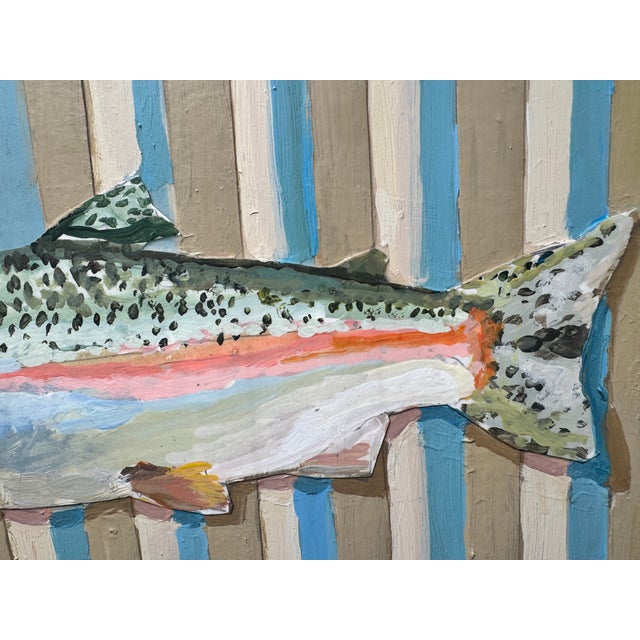 Rainbow Trout Acrylic Painting For Sale - Image 4 of 11