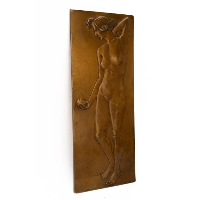 Art Deco Bronze Relief with nude women motiv original patina around 1920 Original Patina Original condition
