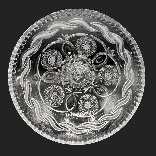 1960s Vintage Crystal Centrepiece Pedestal Bowl on Baluster Stem, 1960s For Sale - Image 5 of 18