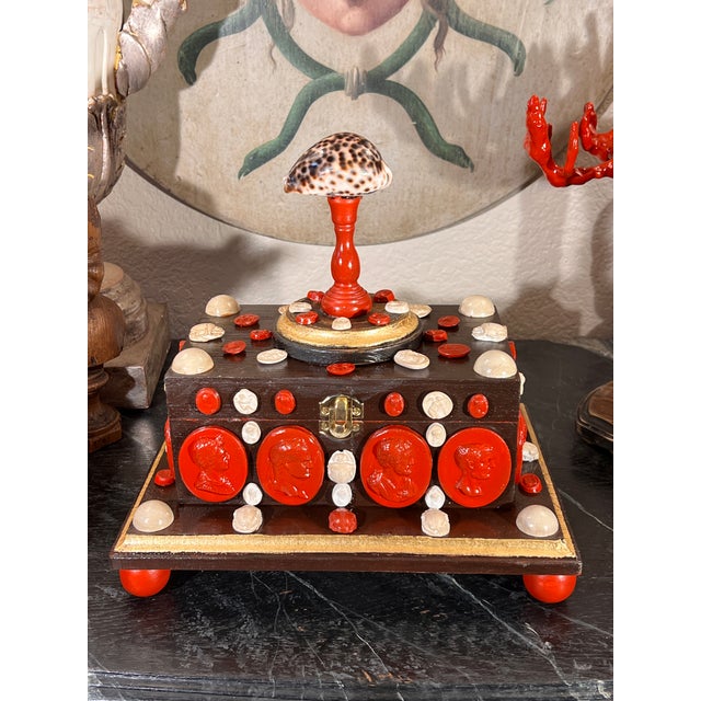 Italian Baroque Style Curiosity Cabinet Multicolor Glazed Intaglio and ...