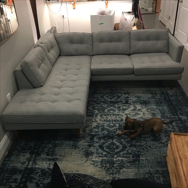 West Elm Peggy MidCentury Chaise Sectional Chairish