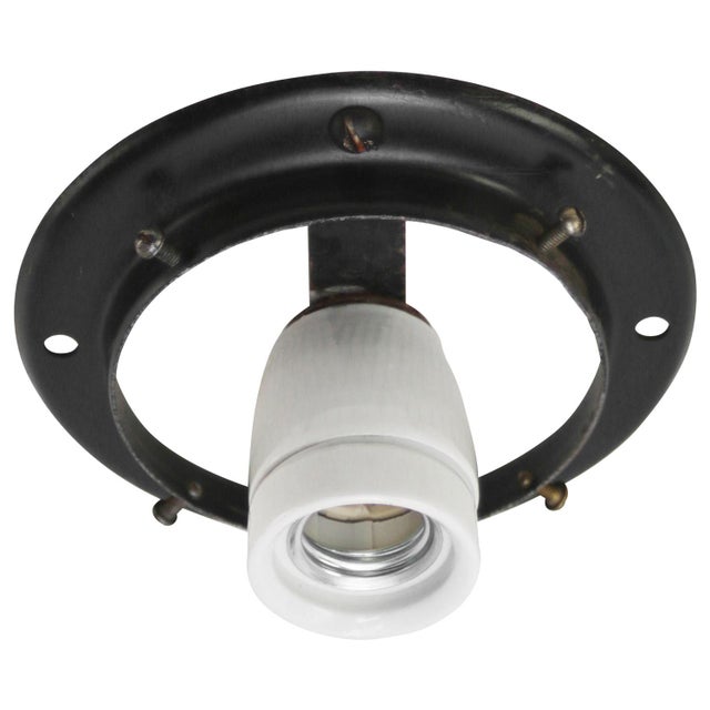 Art Deco White Opaline Flush Mount For Sale - Image 4 of 10