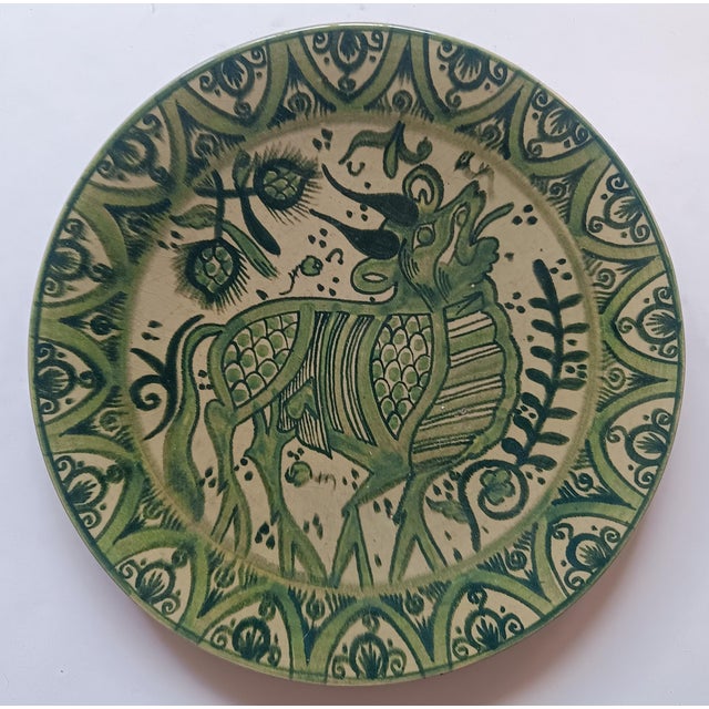 Wall Ceramic Plate in Gothic Style from Paterna Maiolica d'Art, 1970s For Sale - Image 3 of 3