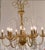 Original retail $6950, timeless Myran Allan Luxury Lighting Italian Amber Glass Chandelier, gold plate frame, showroom...
