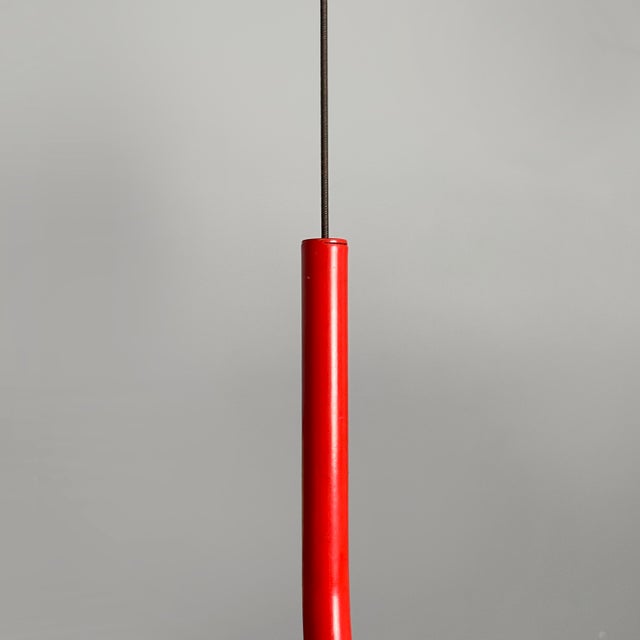Italian Red Floor-to-Ceiling Lamp Parentesi by Achille Castiglioni and Pio Manzù for Flos, 1970s For Sale - Image 9 of 16