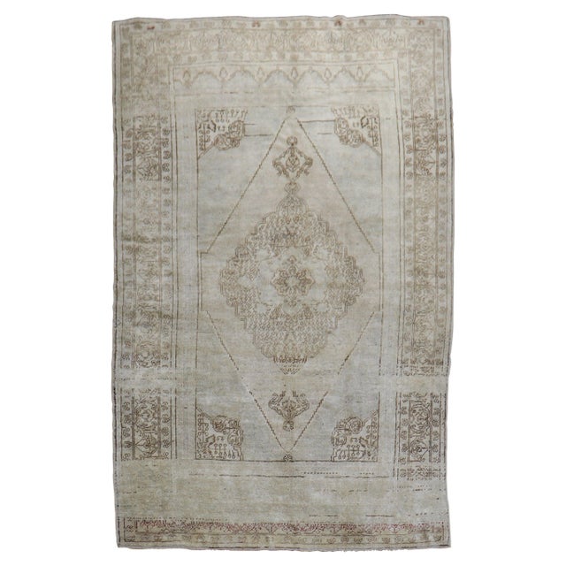 Neutral Tone Vintage Turkish Oushak Rug For Sale - Image 10 of 18