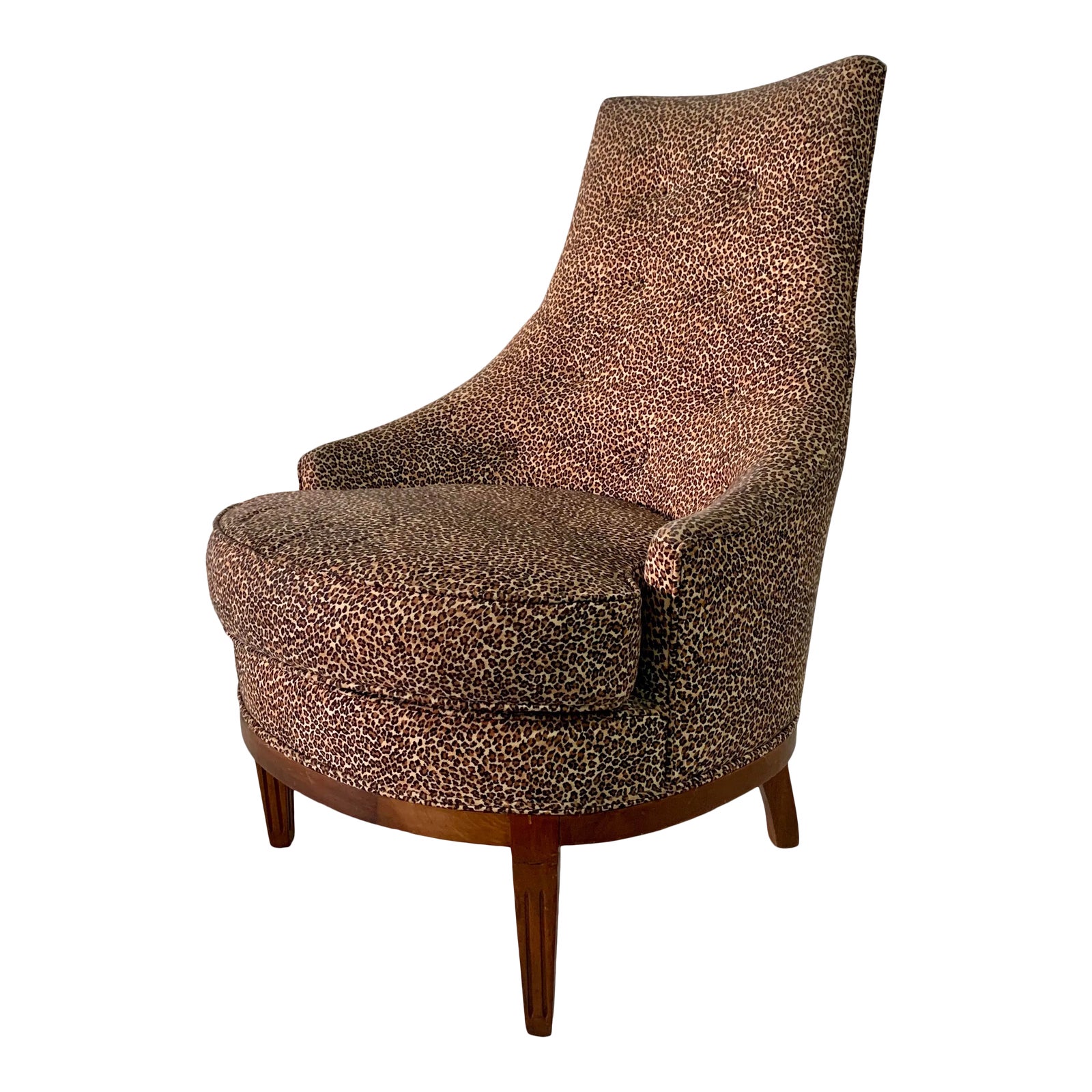Vintage T H Robsjohn Gibbings Cheetah Print Slipper Chair Chairish