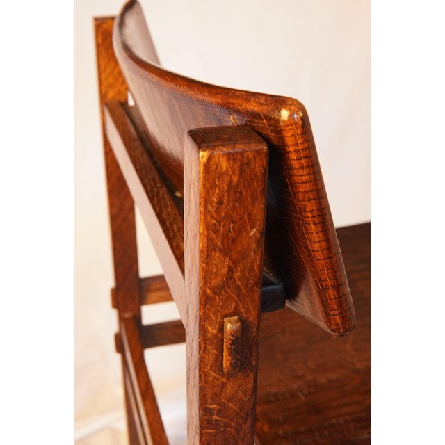 Wood Early Oak Dining Table with Diamond-Carved Chairs by Giuseppe Rivadossi, 1979, Set of 5 For Sale - Image 7 of 9
