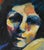 Vibrant fauvist portrait of a woman by Sarena Rosenfeld (American, b. 1940), 1995. The piece is close cropped on the...