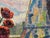 Blue 1970s Oil Painting on the Window For Sale - Image 8 of 12