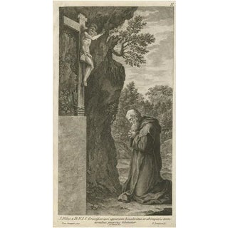 Francesco Bartolozzi, Illustration of Saint Nilus Kneeling in Prayer, 1762, Print For Sale