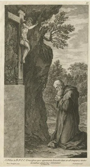 Francesco Bartolozzi, Illustration of Saint Nilus Kneeling in Prayer, 1762, Print