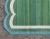Forest Green Handmade Cotton Vegetable Dyed Scalloped Edge Rug Forest Green With Cream and Teal Blue Border - 6x9 For Sale - Image 8 of 11