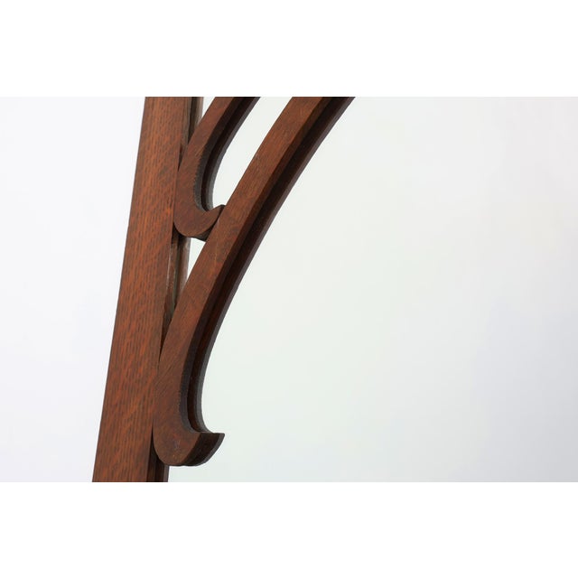 Brown Art Nouveau Mirror in Oak with Gilded Inlay, France, 1915 For Sale - Image 8 of 11