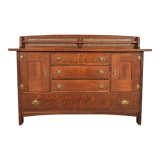 Lifetime Furniture Antique Mission Oak Arts & Crafts Sideboard, Circa 1910 For Sale