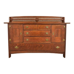 Lifetime Furniture Antique Mission Oak Arts & Crafts Sideboard, Circa 1910