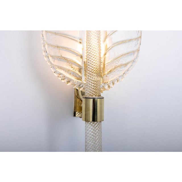 Murano Glass Wall Sconces attributed to Barovier & Toso, Italy, 1970s, Set of 2 For Sale - Image 4 of 10