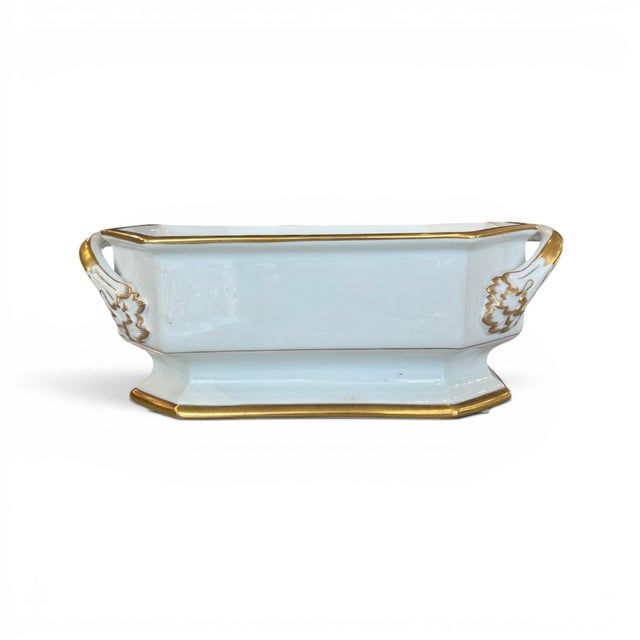 19th Century European Porcelain Jardiniere With Gilding For Sale - Image 4 of 6