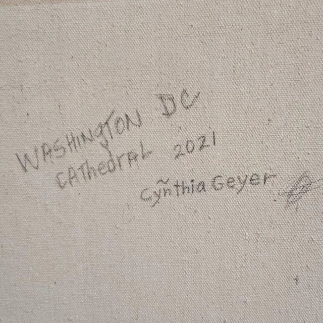 Modern City of Washington DC Cathedral by Cynthia Geyer For Sale - Image 3 of 5