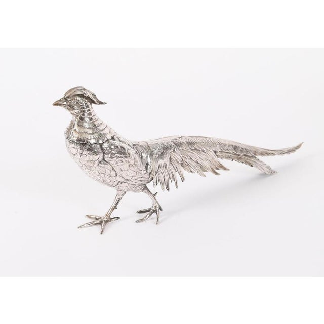 Antique German 830 Silver Pheasants, 19th Century, Set of 2 For Sale - Image 13 of 18