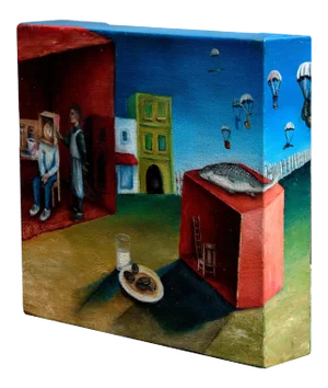 Surrealist Still Life with Milk and Cookies David Musser 1992