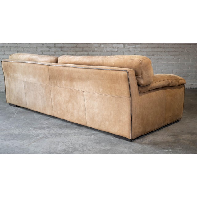 Roche Bobois for Tre Erre S.p.A. Buffalo Camel Leather Sofa For Sale - Image 11 of 15