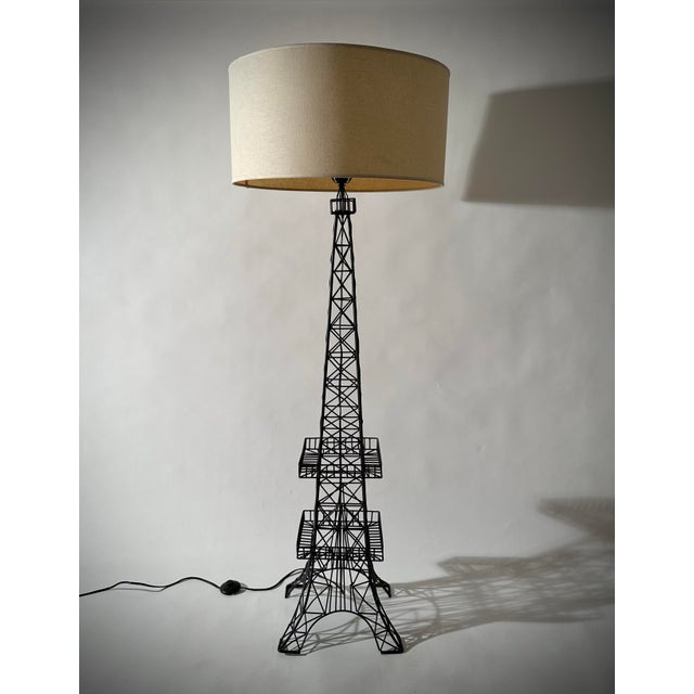 Black 1980s Eiffel Tower Style Metal Floor Lamp For Sale - Image 8 of 8