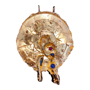 Igael TumarkinGold Gilt Bronze Sculpture Pendant Art Israeli Tumarkin Abstract Surrealist, c.1960s-1970s