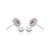 VRJewels 18k Gold Natural Vivid Red Ruby & Diamond Sunburst Stud Earring- A Pair For Sale - Image 9 of 14