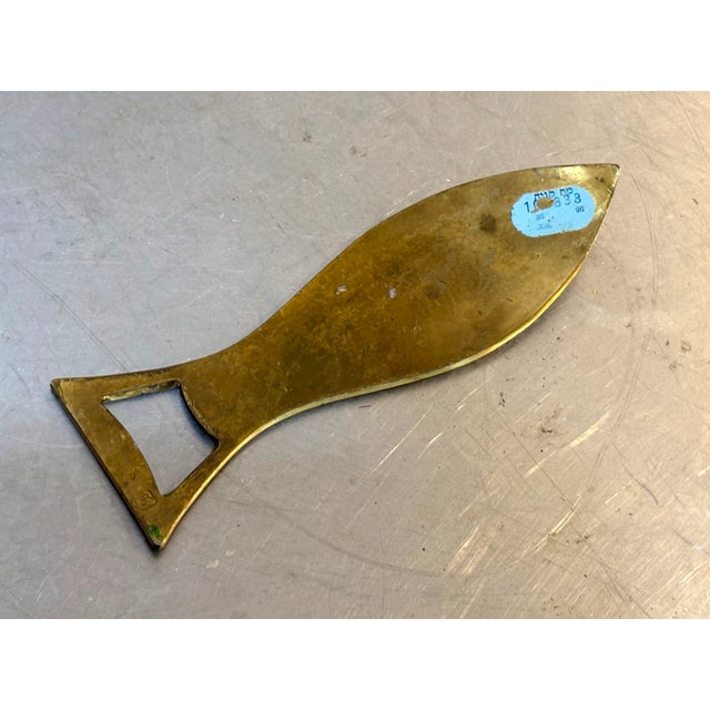 1950s Vintage Israeli Brass Fish Bottle Opener For Sale - Image 5 of 5