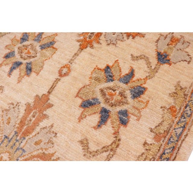 Shabby Chic Ziegler Tan/Rust Wool Runner Rug- 1'11'' X 5'3'' For Sale In New York - Image 6 of 10