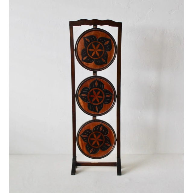 Mid-Century Modern Vintage Mid Century Hand Crafted Wood Three Tier Plate Cake Plant Stand For Sale - Image 3 of 9