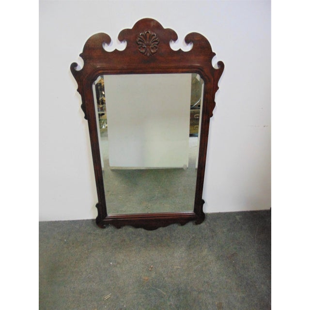 Wood Thomasville Chippendale Shell Carved Mahogany Mirror For Sale - Image 7 of 7