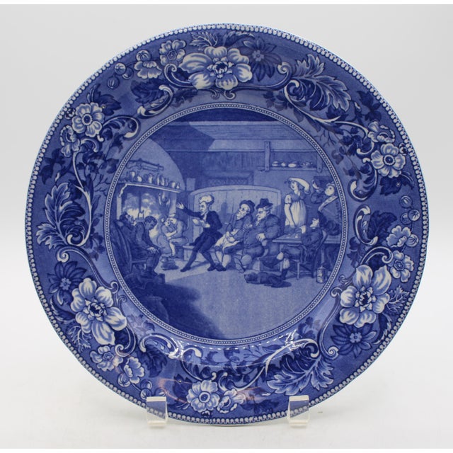 Pre-1891 Dr. Syntax Blue & White Staffordshire Plates, Set of 6 For Sale - Image 13 of 14