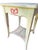 Italian Vintage European Style Hand-Painted Side Table – Italian-Style Cream Finish With Red Bow Motif – Distressed Country Accent For Sale - Image 3 of 9