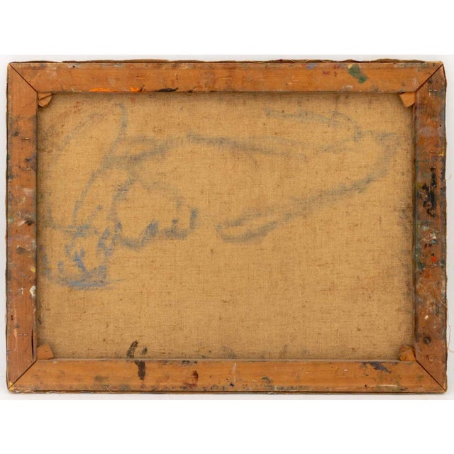 Textile Signed the Seamstress Oil on Canvas For Sale - Image 7 of 7
