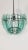 Stunning Vintage Italian Chandelier/Pendant Light. Consists of a ring of half moon green glass panels surrounding a chrome...