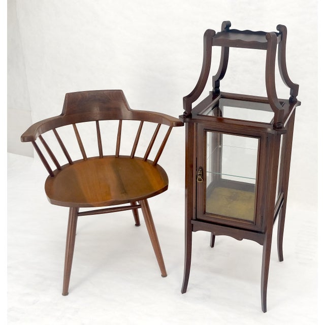 Victorian c1900s 360 Degree Center Vitrine Display Cabinet Showcase Clean! For Sale - Image 14 of 18