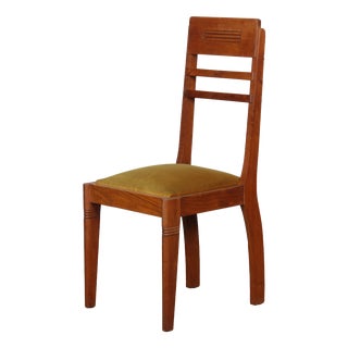 French Green Wooden Chair, 1950s For Sale