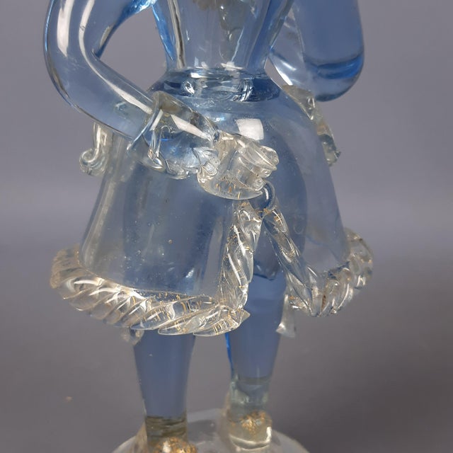 Murano Glass Goldonian Figure with Fan, 1970s For Sale - Image 13 of 16